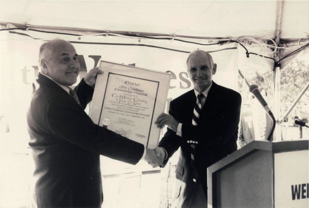 non profit_CSC_Mel Dunkelman Receiving TWC Charter from Harold Benjamin.JPG